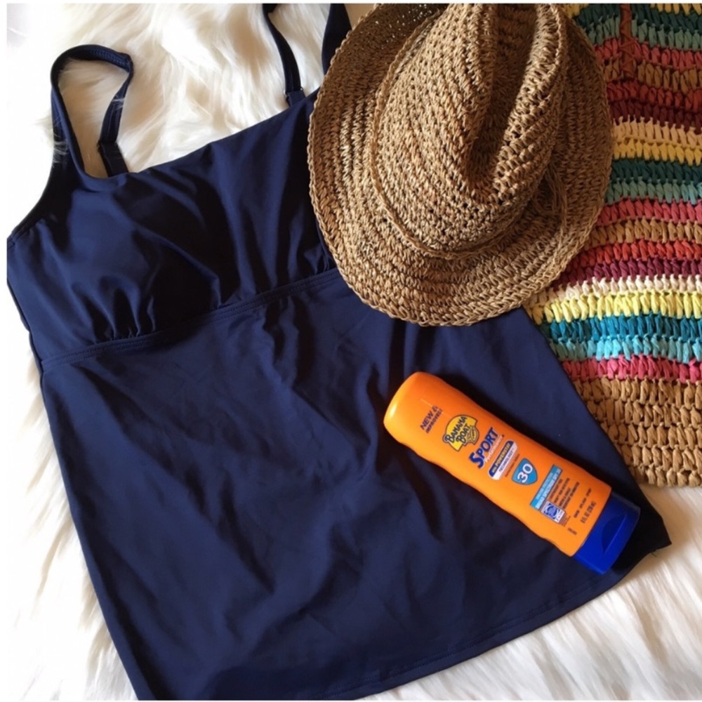 Lands' End Navy Blue Tankini Top
